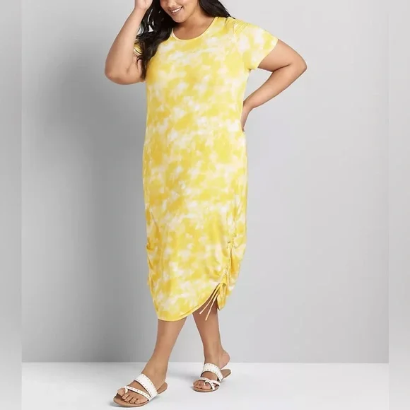 Lane Bryant Yellow Tie-Dye Dress - Picture 4 of 8
